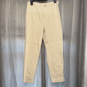 High-Rise Women's Capris in Light Beige
